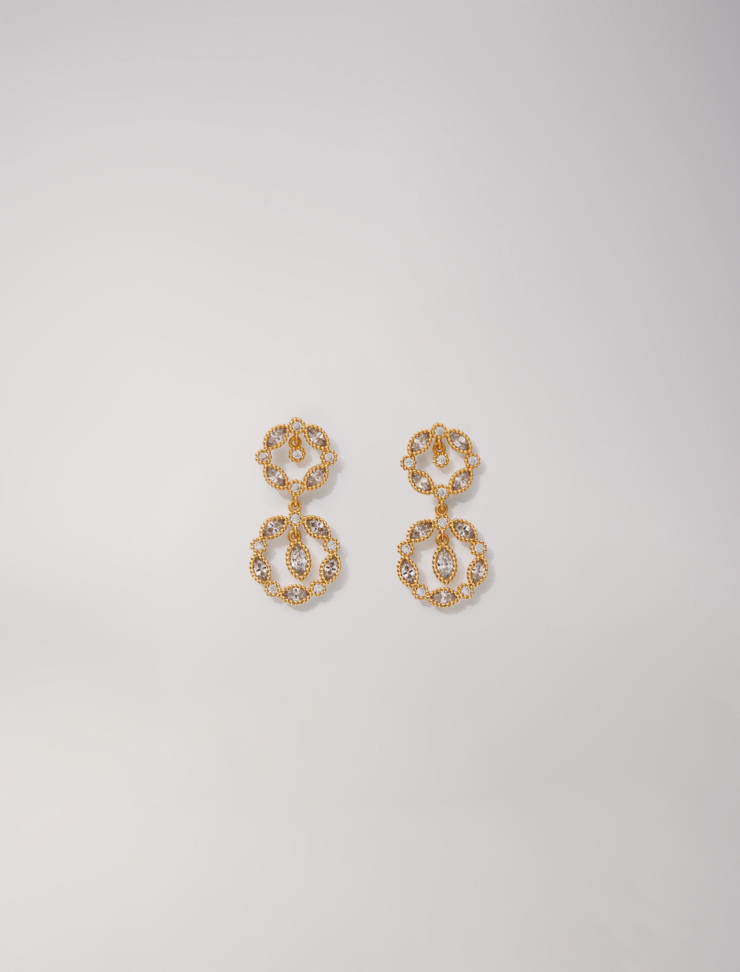 Rhinestone pendant earrings - 5
