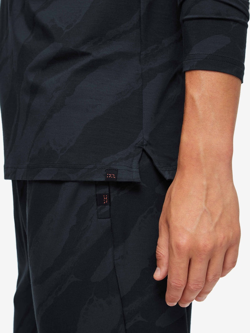 Men's Pullover Hoodie London 8 Micro Modal Black - 5