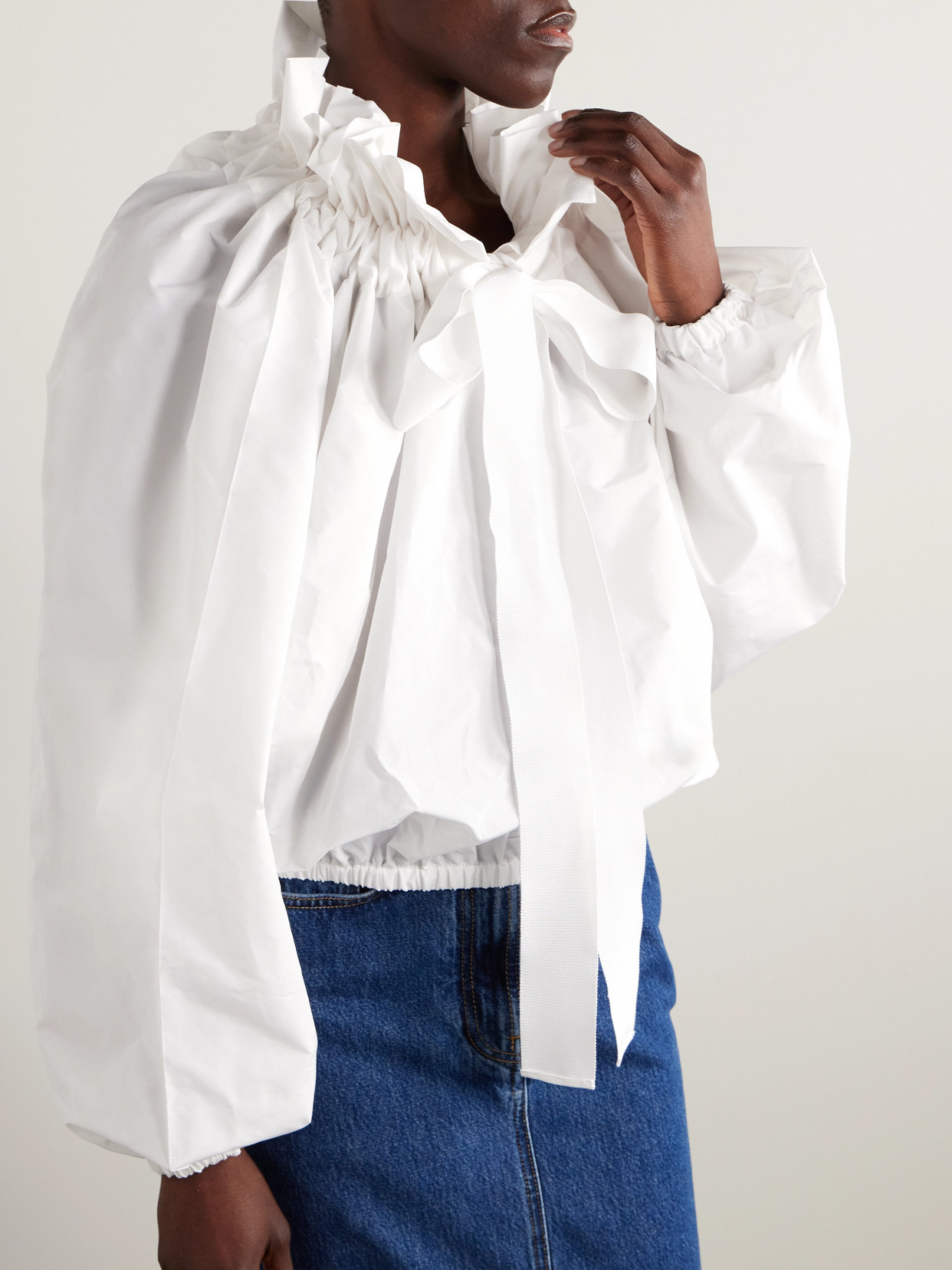 Ruffled Poplin Blouse - 4