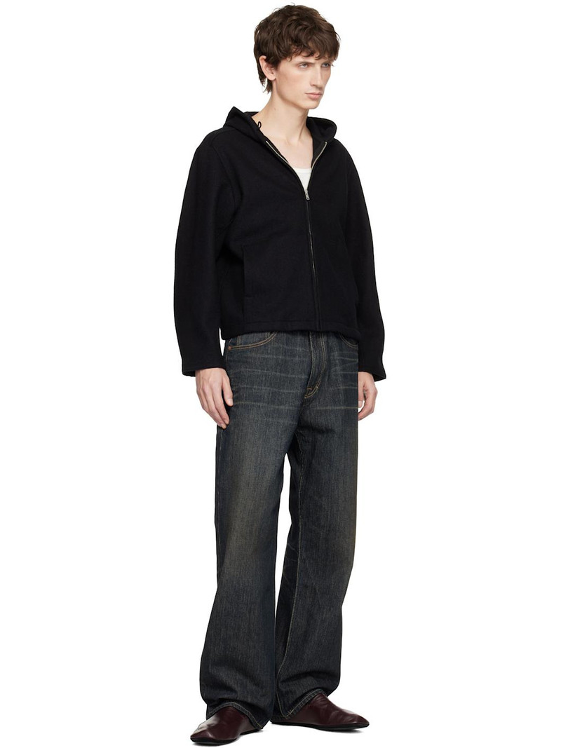 LADY WHITE CO. Black Wool Zip Hoodie outlook