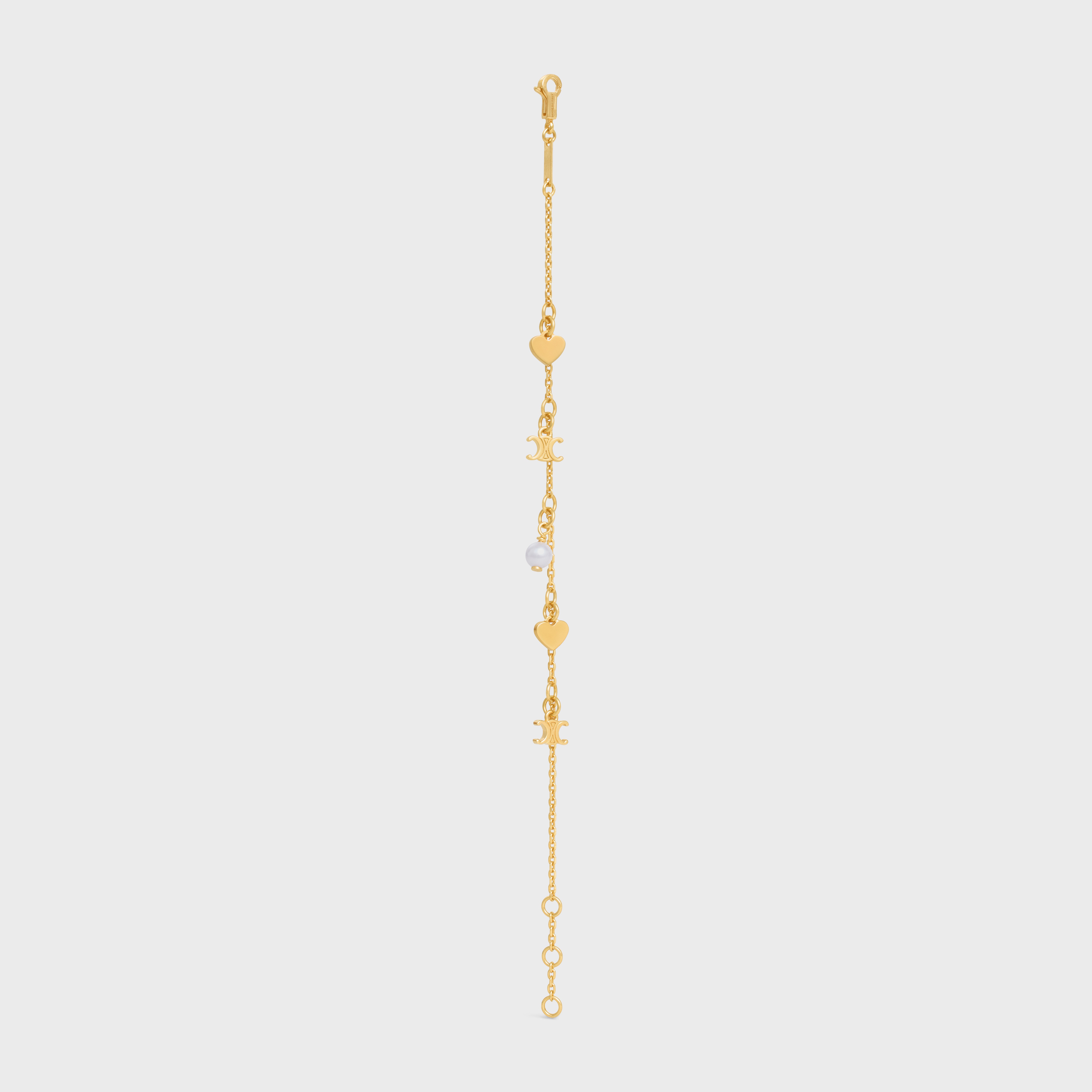 Cœur Celine Charms Bracelet in Brass with Gold Finish and Resin Pearl - 3