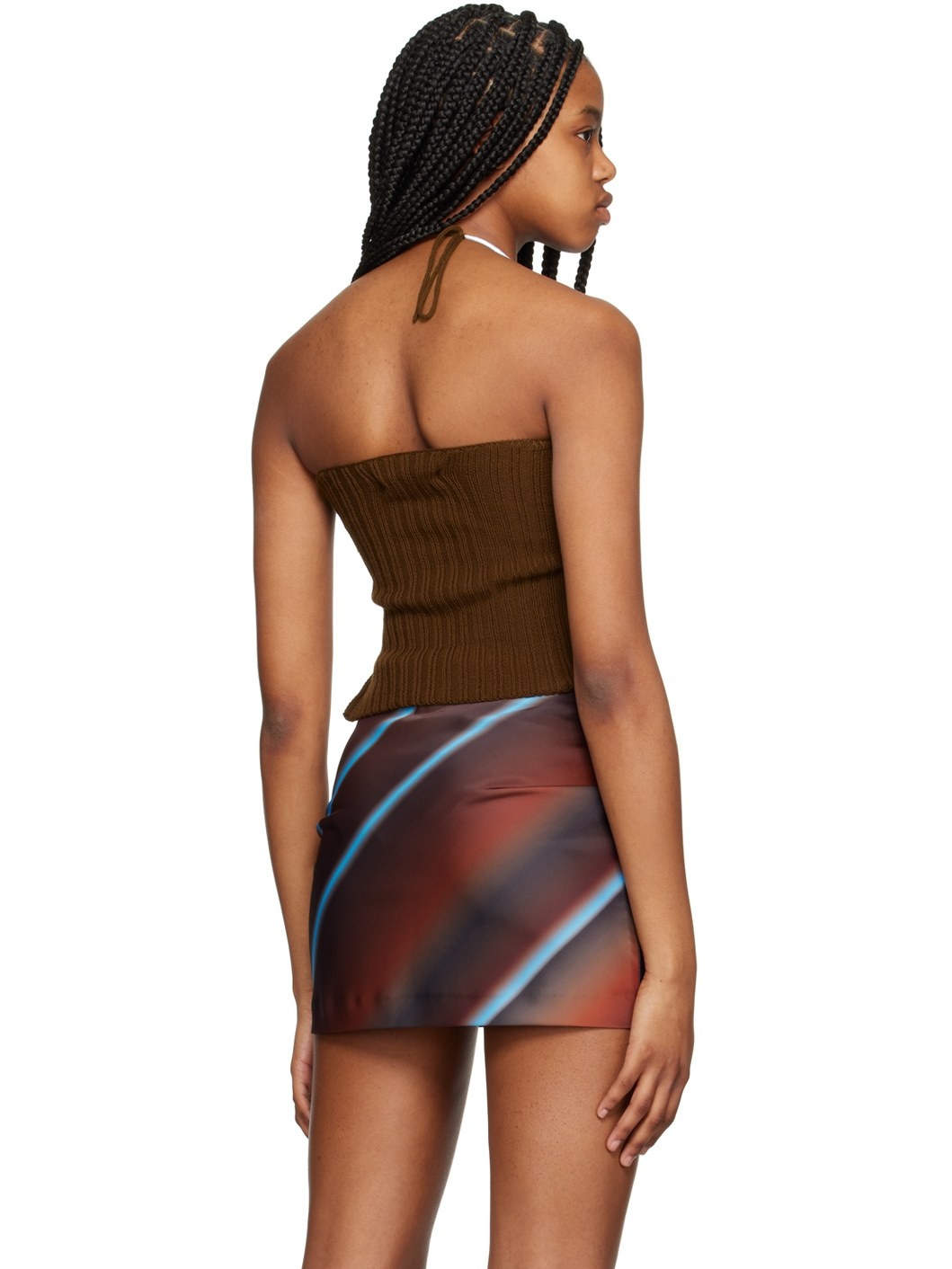 Blue & Brown Asymmetric Camisole - 3