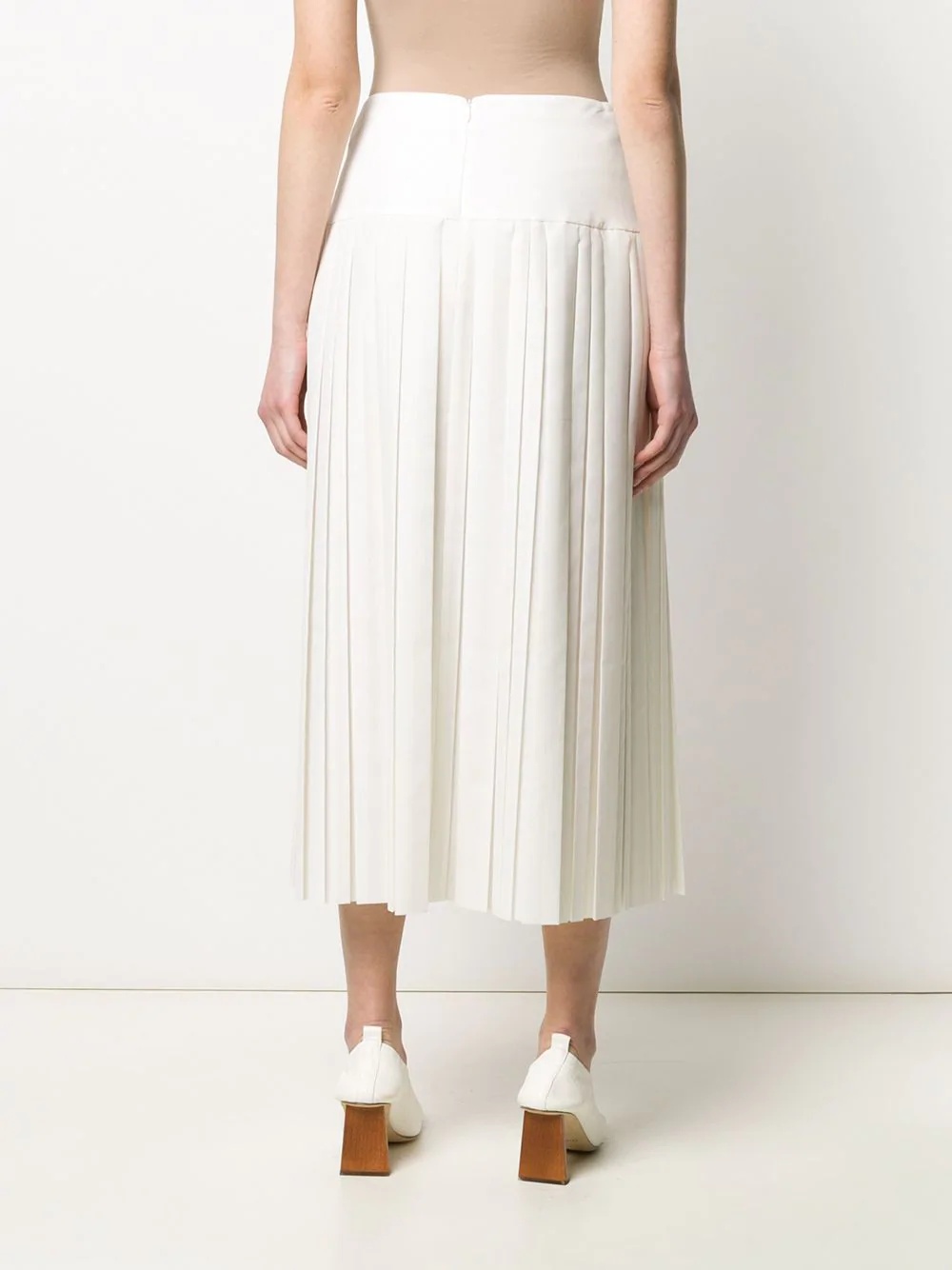 pleated mid-length skirt - 4