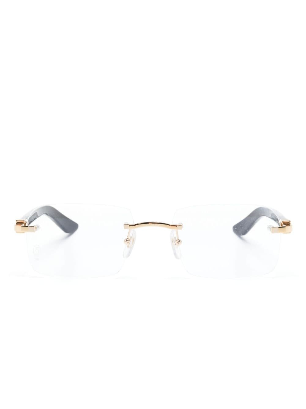 frameless rectangle glasses - 1