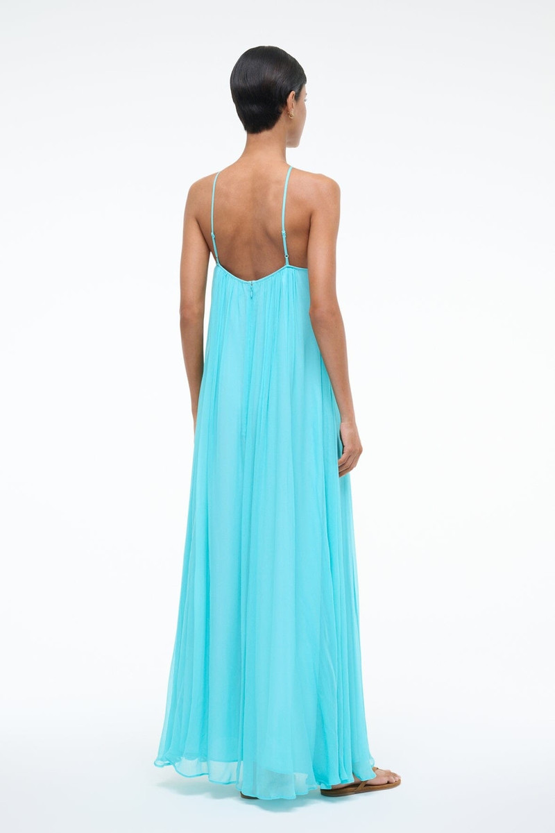 STAUD DASHA DRESS TEAL 3