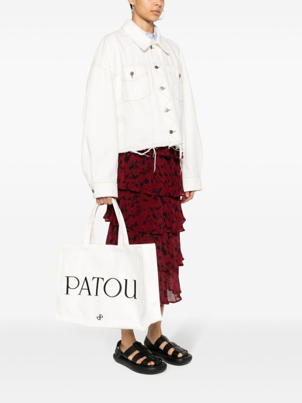large Patou canvas tote bag - 2