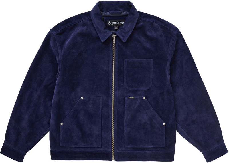 Supreme Suede Work Jacket Blue - 1