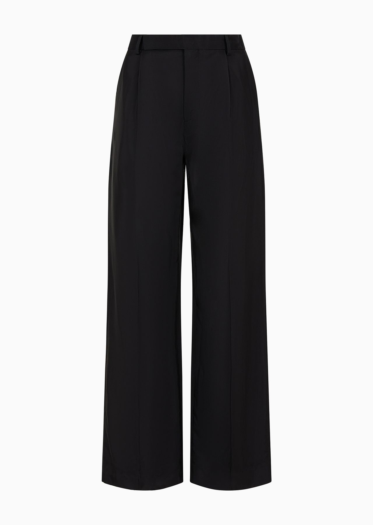 Micro-ribbed fluid viscose trousers with crease - 1