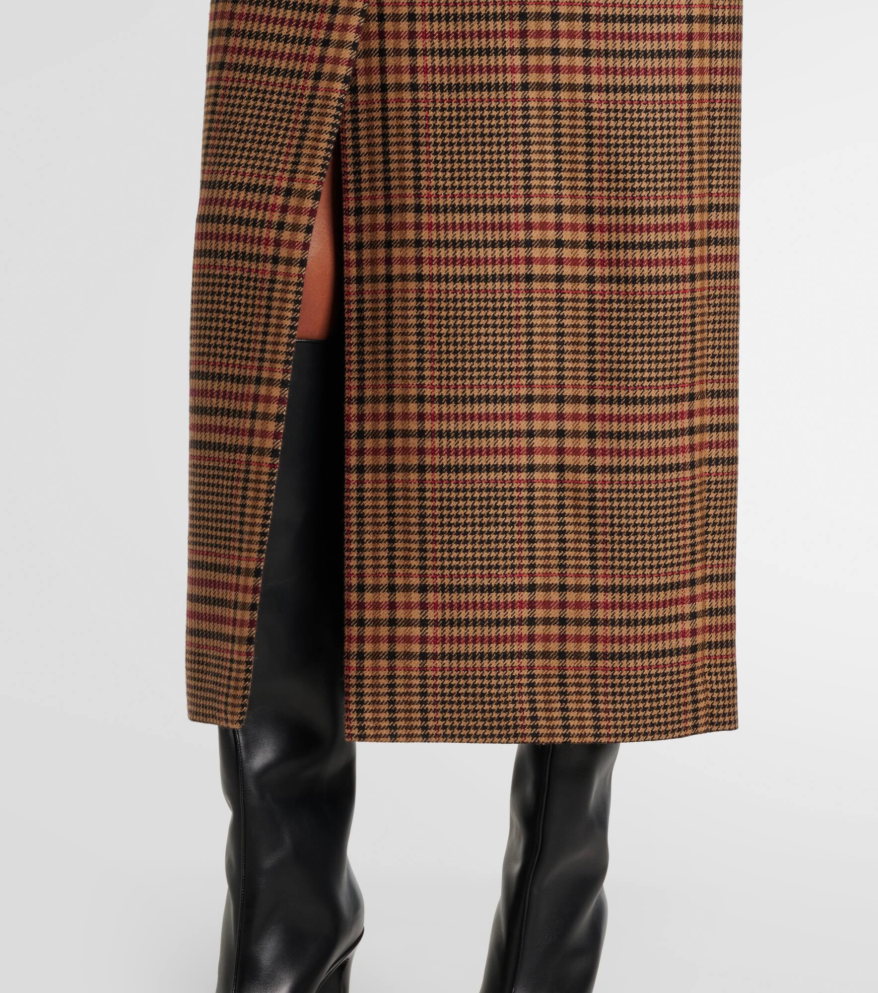 VERONICA BEARD Maxine plaid virgin wool maxi skirt