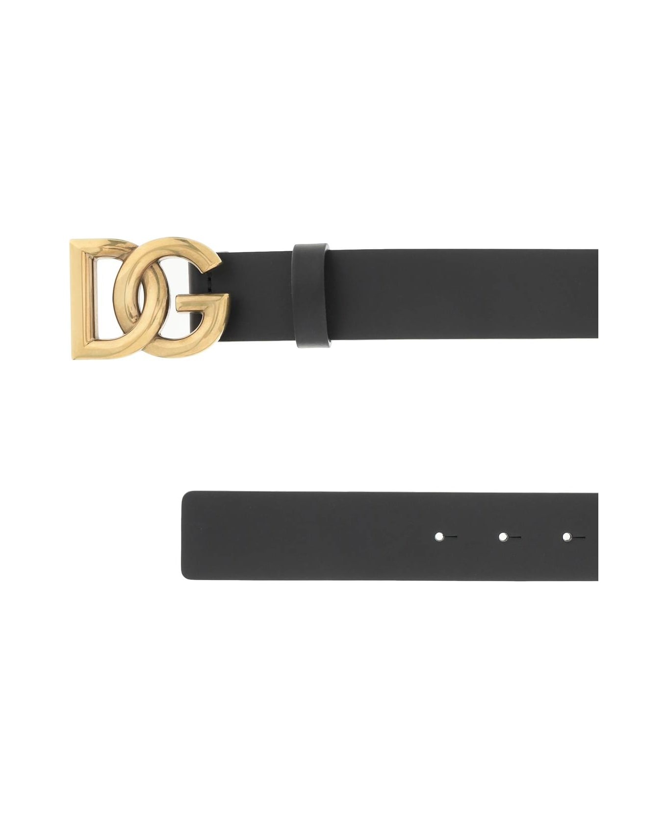 Lux Leather Belt With Crossed Dg Logo - 2