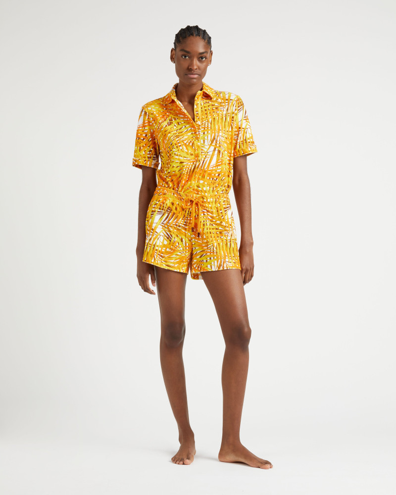 Vilebrequin WOMEN TERRY POLO SHIRT PALM LEAVES outlook