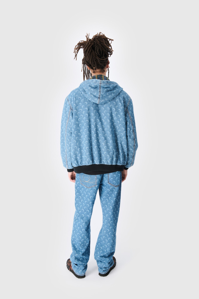 Marine Serre Moon Laser Denim Padded Jacket outlook