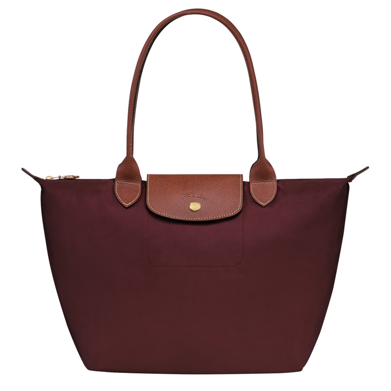Le Pliage Original M Tote bag Burgundy - Recycled canvas 1