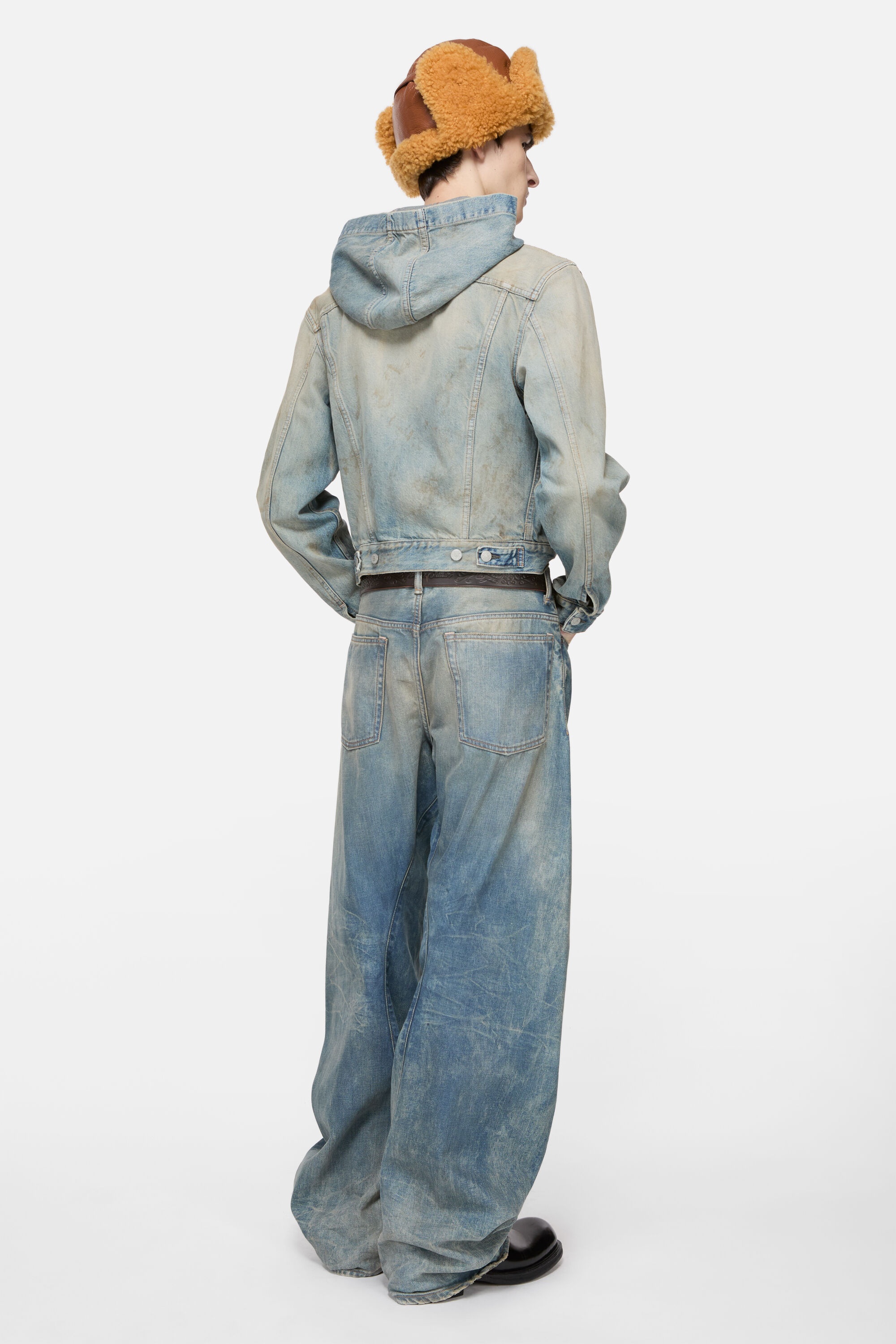 Denim jacket with hood - Mid Blue - 3