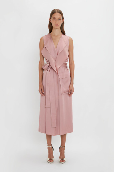 Victoria Beckham Trench Dress In Peony outlook