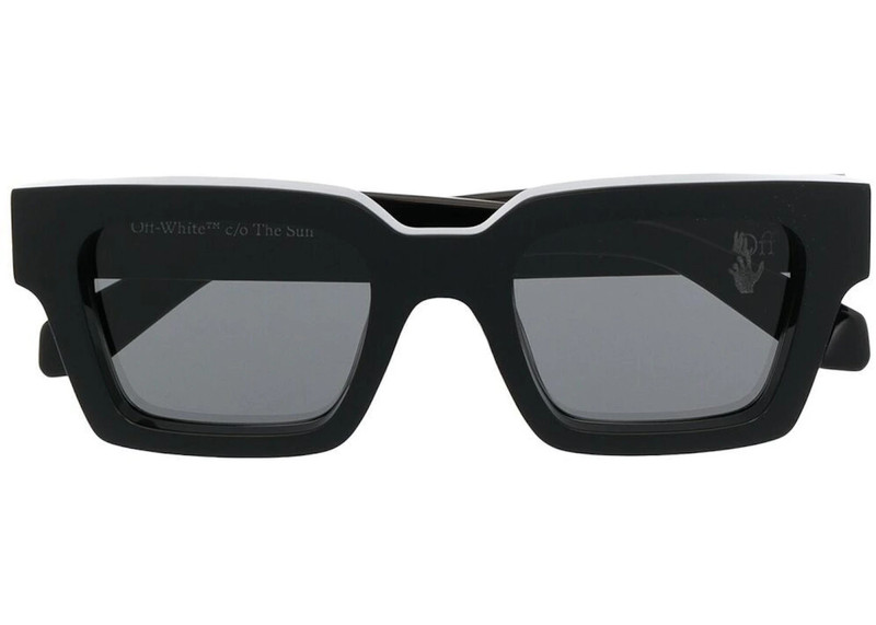Off-White OFF-WHITE Virgil Square Frame Sunglasses Black/White/Grey (OMRI012R21PLA0011001) outlook