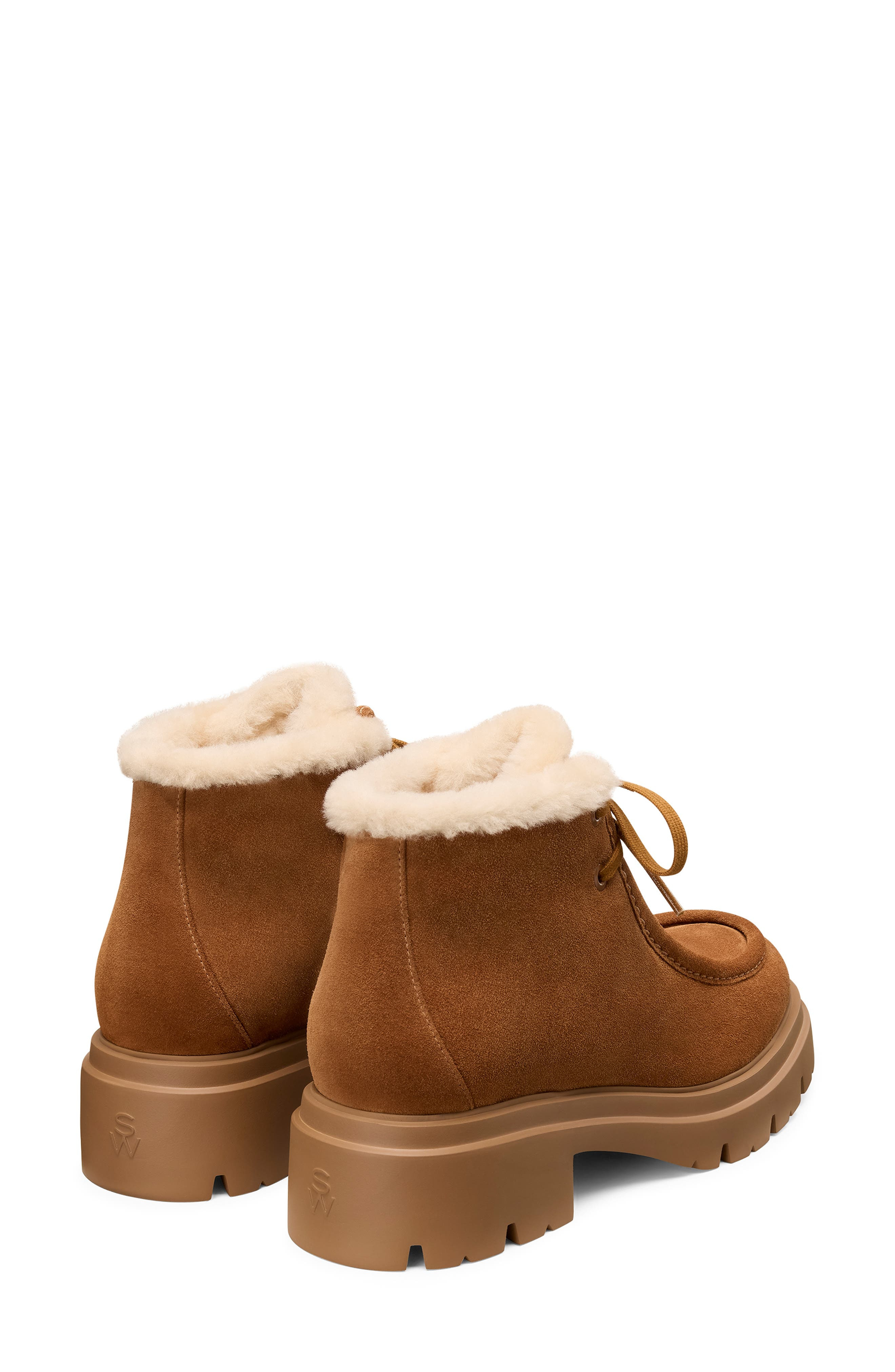 Stuart Weitzman Hudson Genuine Shearling Lined Chukka Boot in Doe/Vanilla at Nordstrom - 2