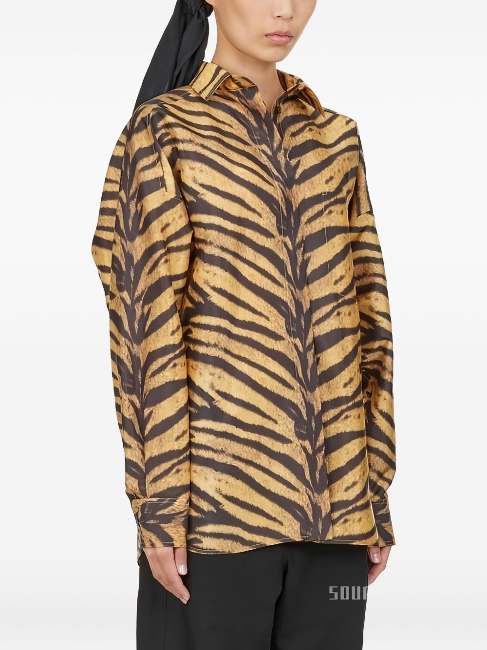 tiger-print long-sleeved shirt - 3
