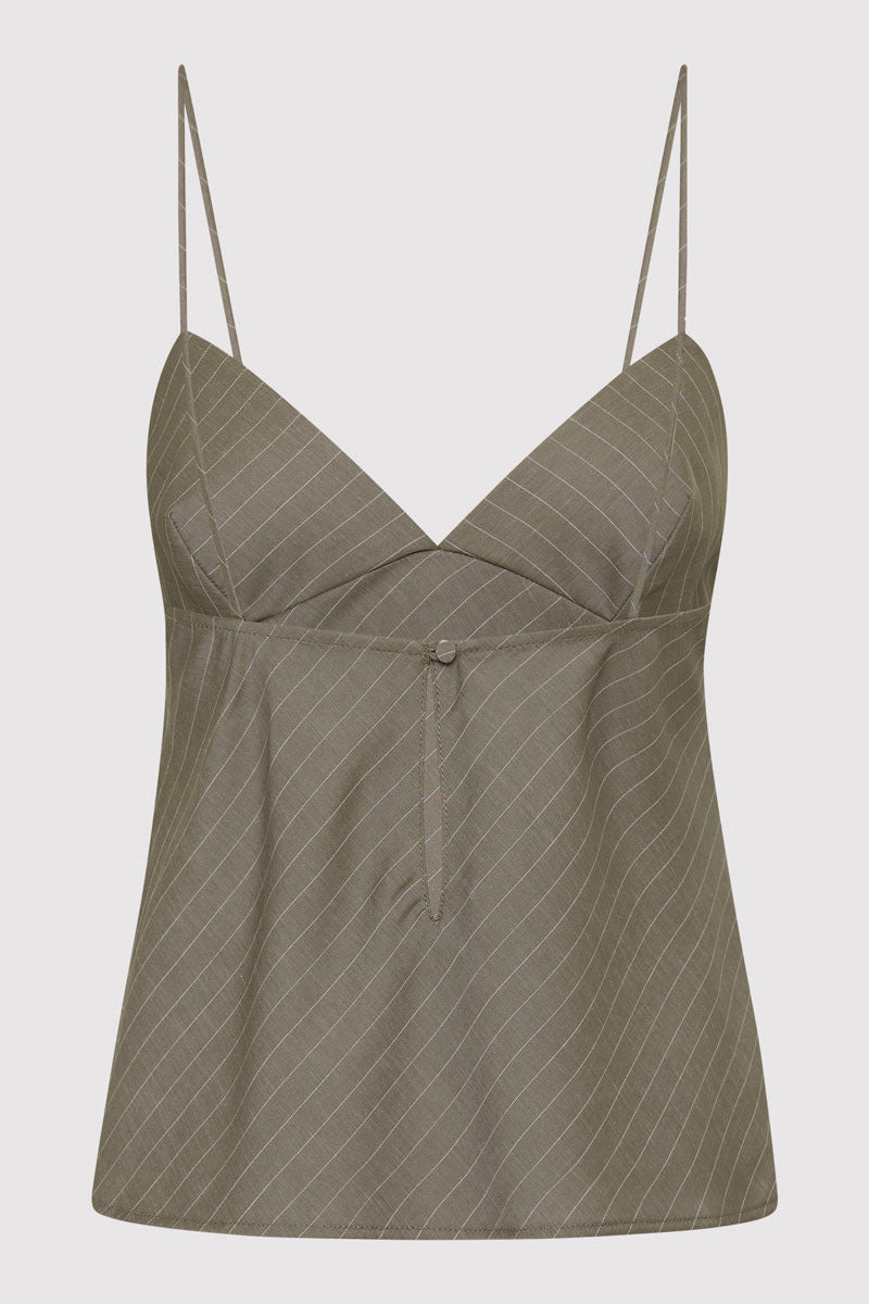 Bias Cami - Khaki Pinstripe - 11