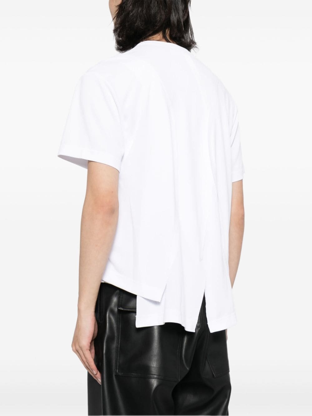 crew-neck asymmetric T-shirt - 4