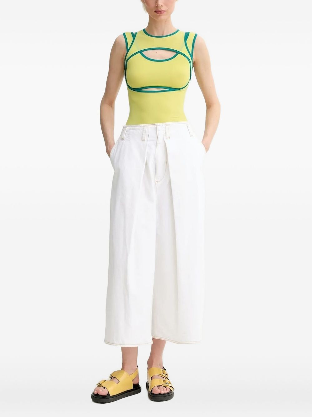 cut-out sleeveless top - 1