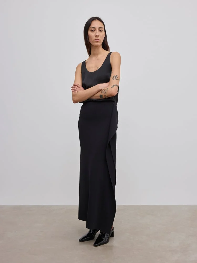 Draped Knit Skirt - 1
