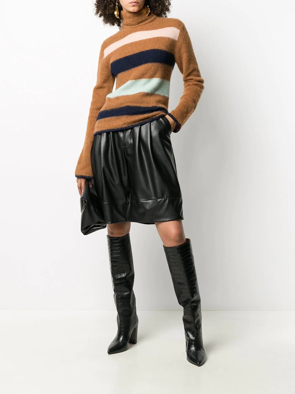 striped turtleneck jumper - 2