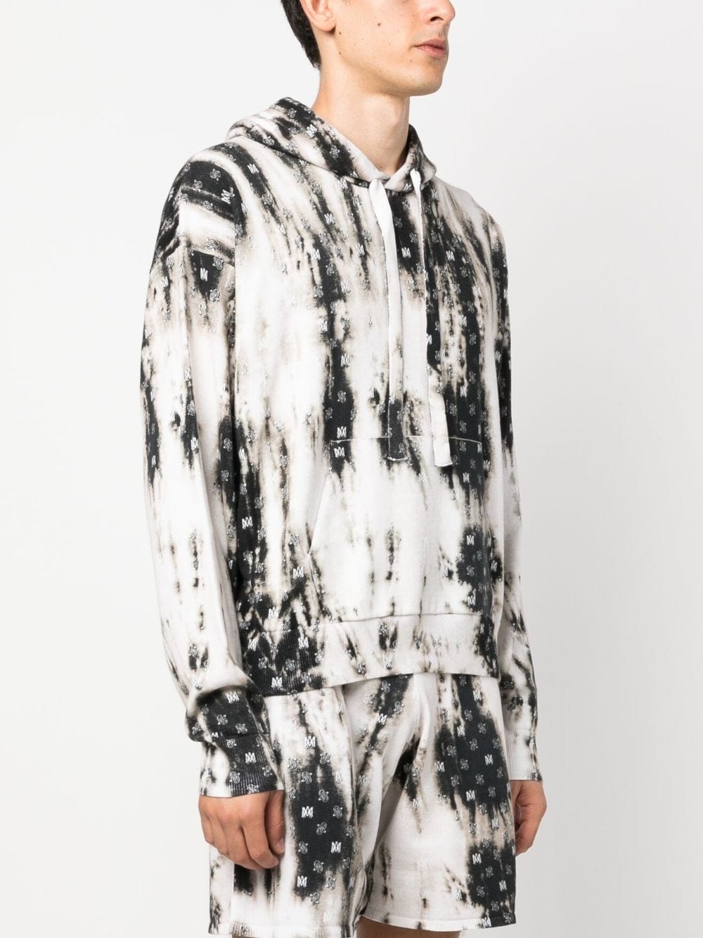 monogram-pattern cotton hoodie - 3