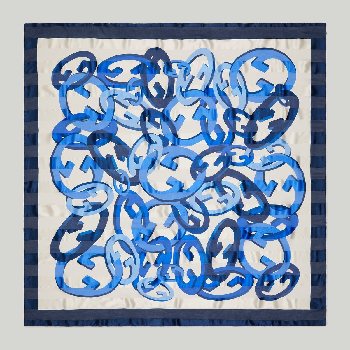 Interlocking G chain print silk scarf - 1