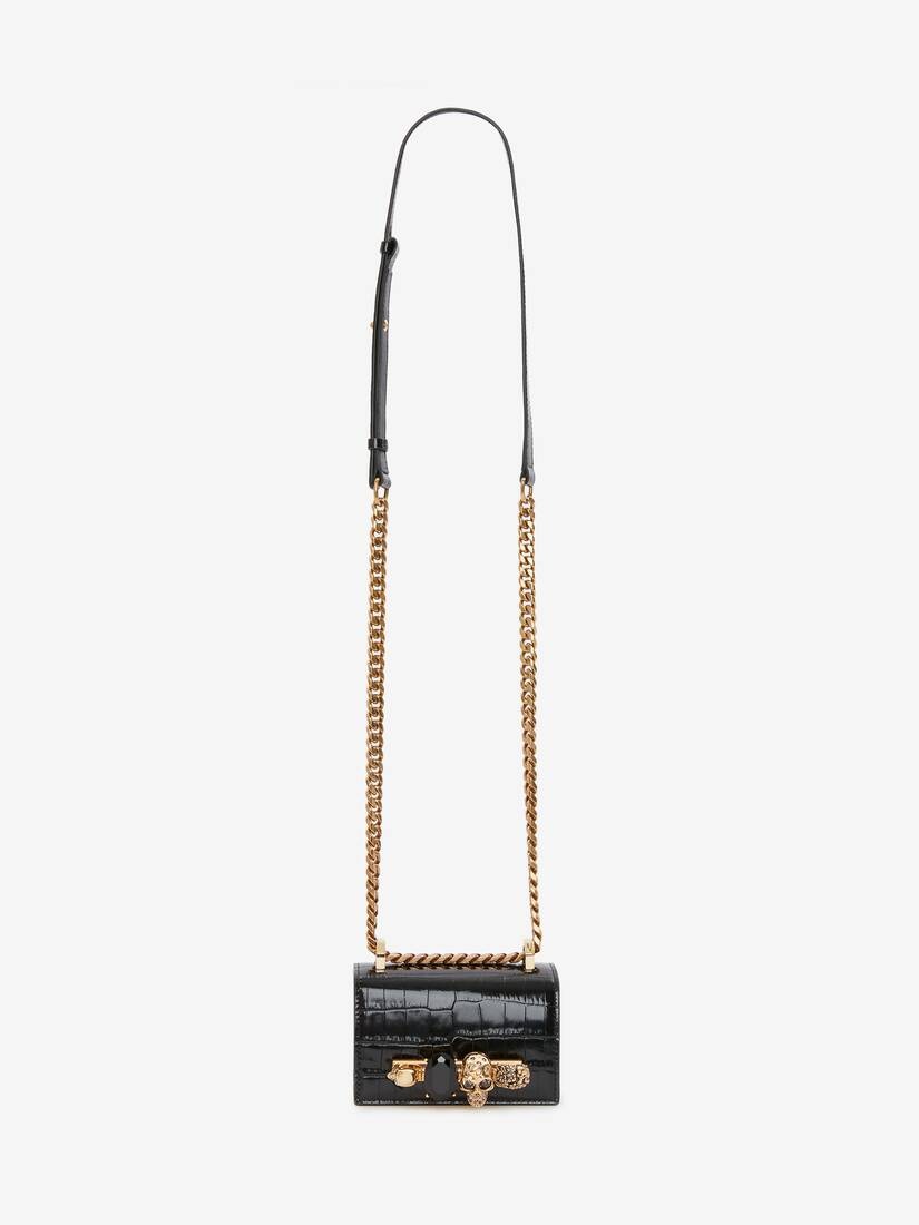 Micro Jewelled Satchel in Black - 5