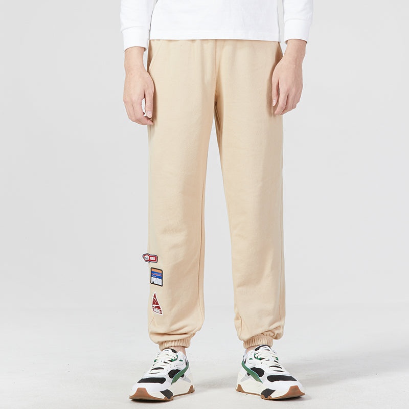 PUMA Team Badge Sweatpants 'Beige' 677378-67 - 3