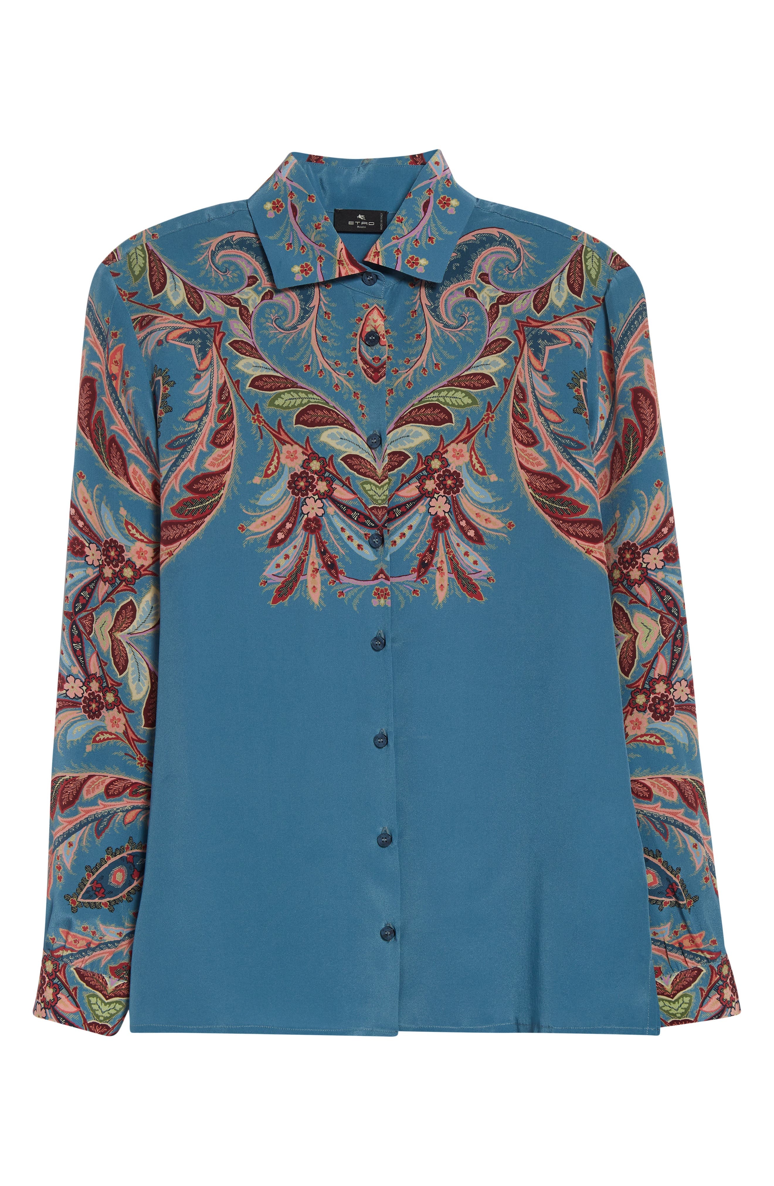 Etro Paisley Silk Button-Up Shirt in Printed Blue Base at Nordstrom - 6