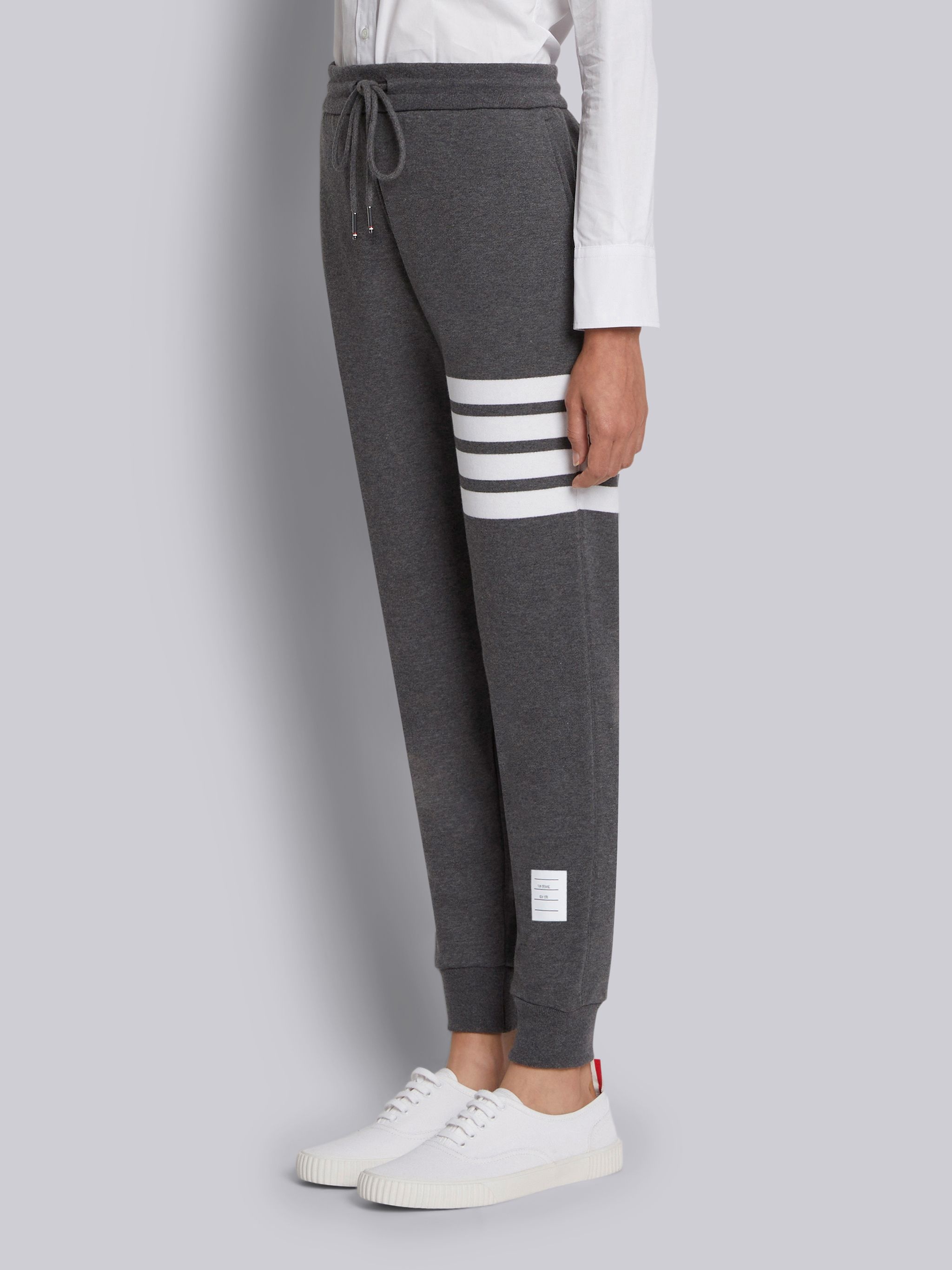Thom Browne Engineered Stripe Sweat Pant Light Grey