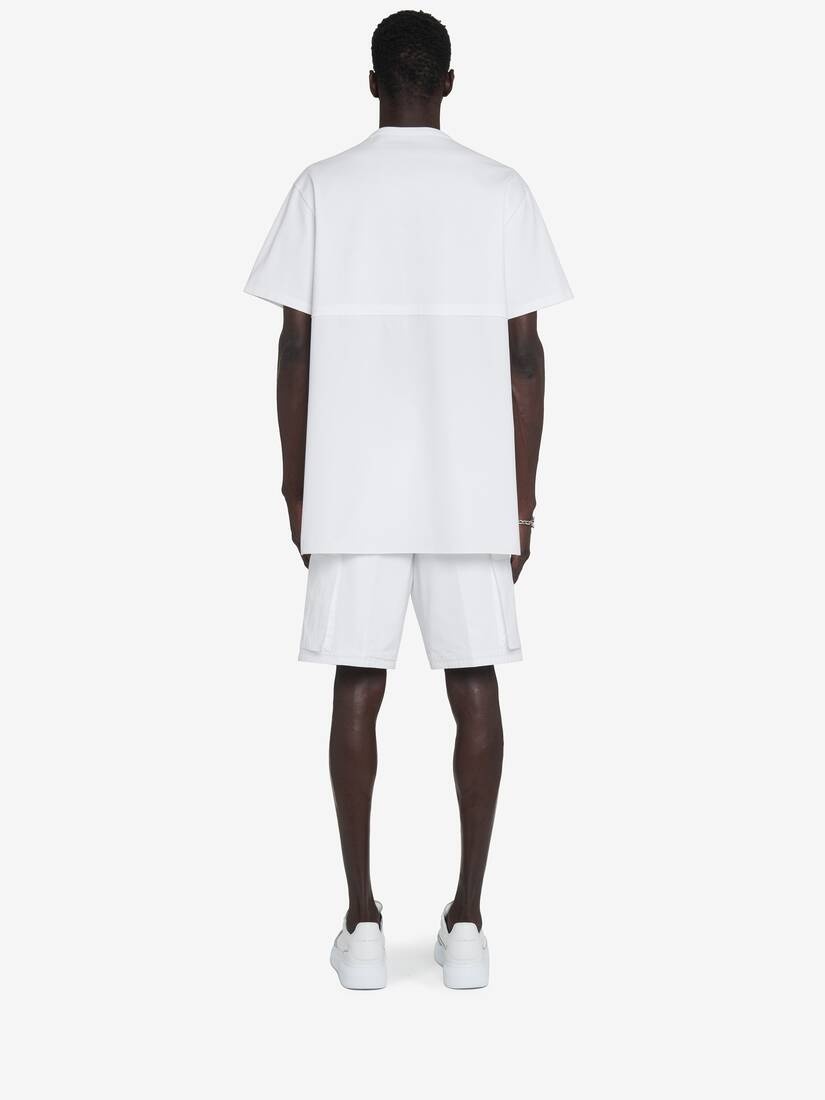 Men's Hybrid T-shirt in White - 5