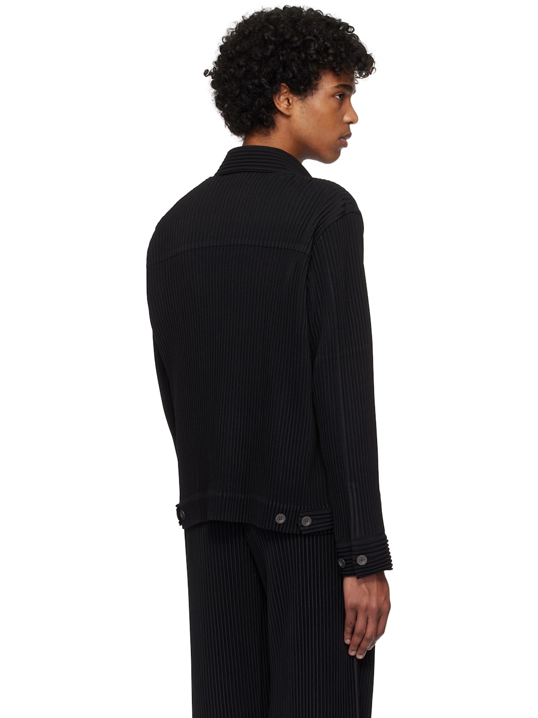 Black 'Wool Like' Light Jacket - 3