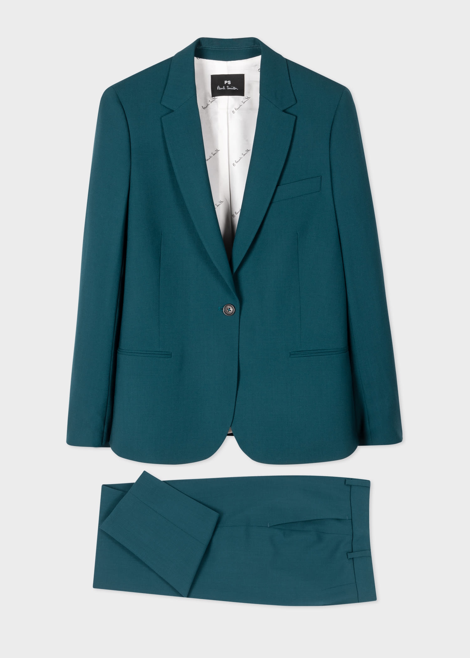 Women's Wool-Hopsack Slim-Fit Suit - 1