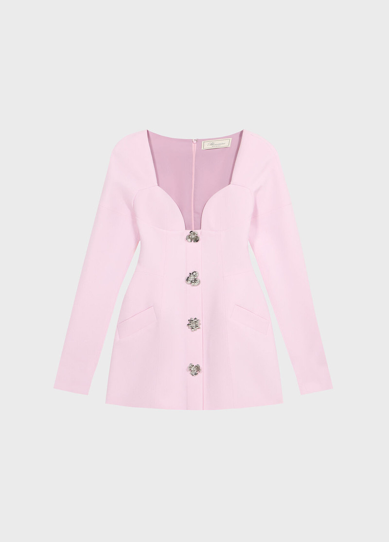 SHORT DRESS IN CRÊPE WITH JEWEL BUTTONS 1