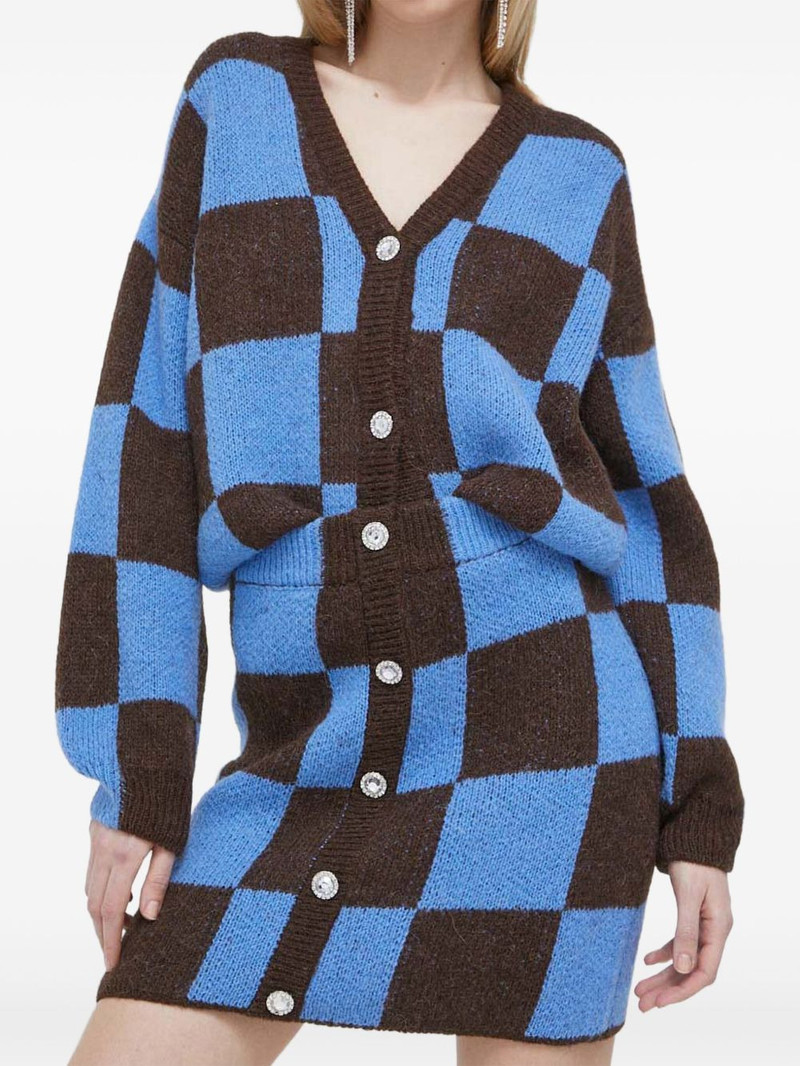 checkerboard button mini skirt 1