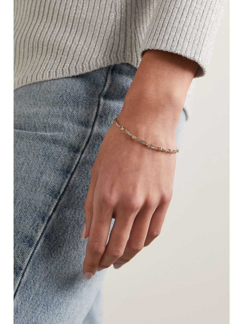 Yvonne Léon 18-karat white and yellow gold diamond bracelet Gold outlook