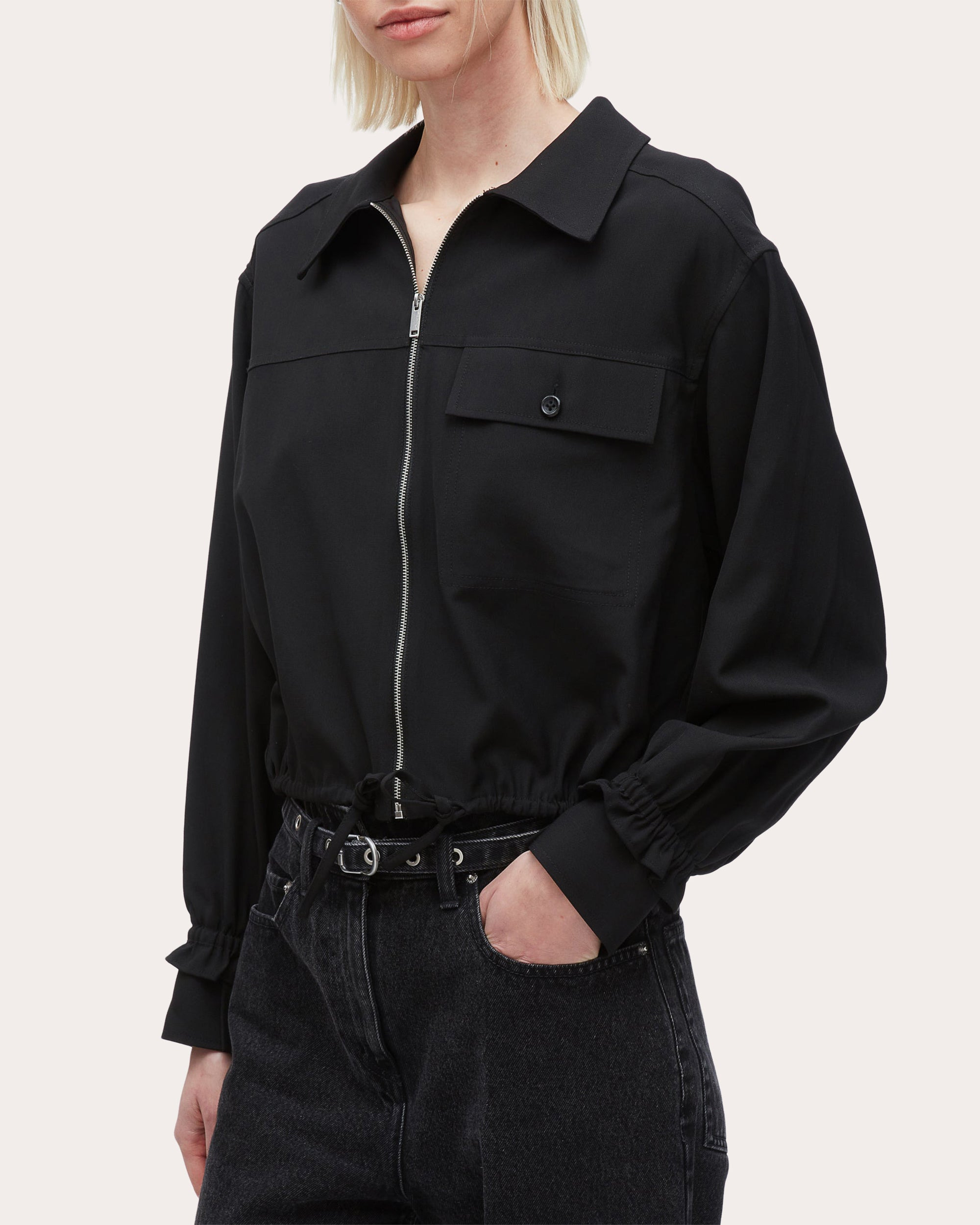Cropped Woven Wool-Blend Shirt Jacket - 4