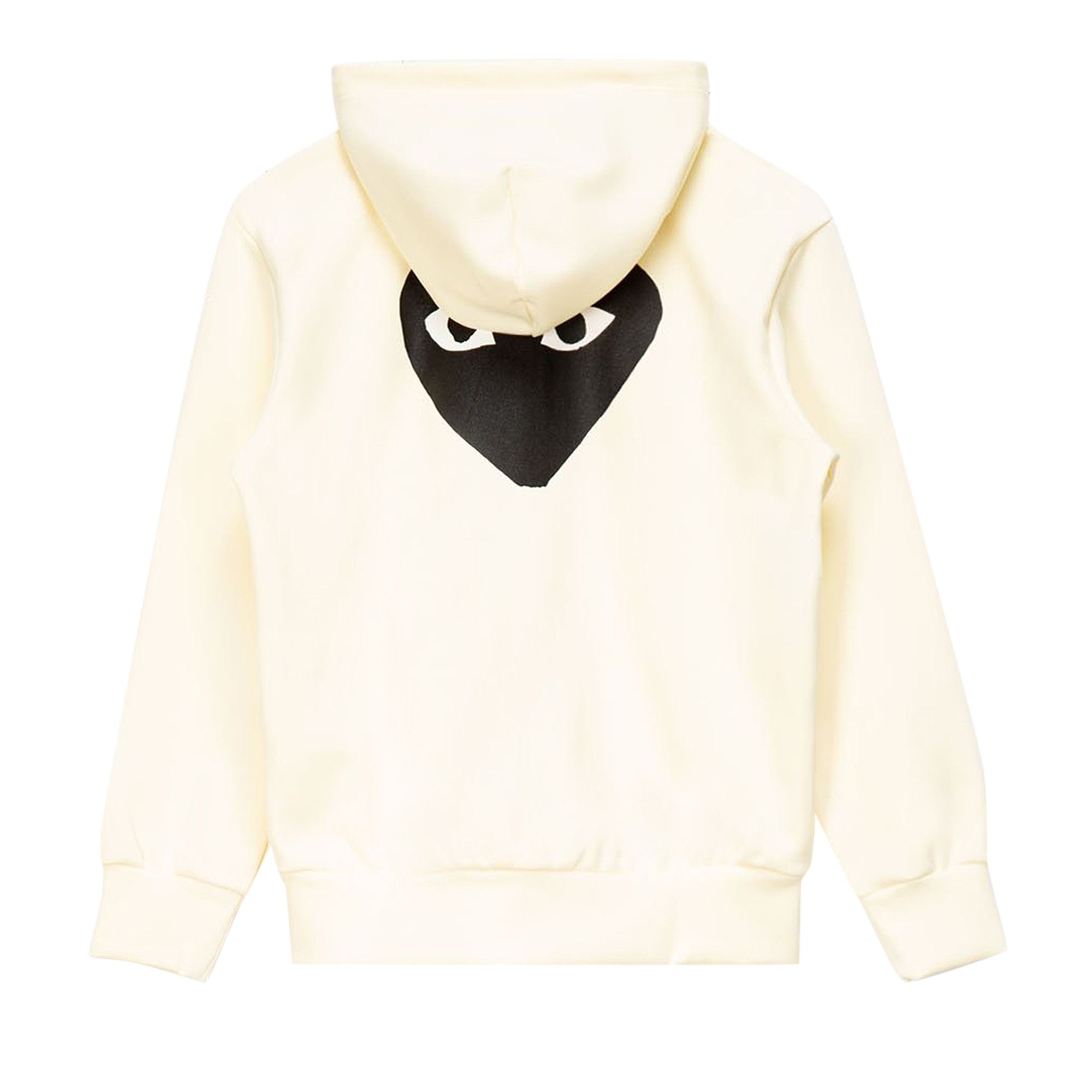 Comme des Garçons PLAY Big Heart Zip Up Sweatshirt 'Ivory' - 2