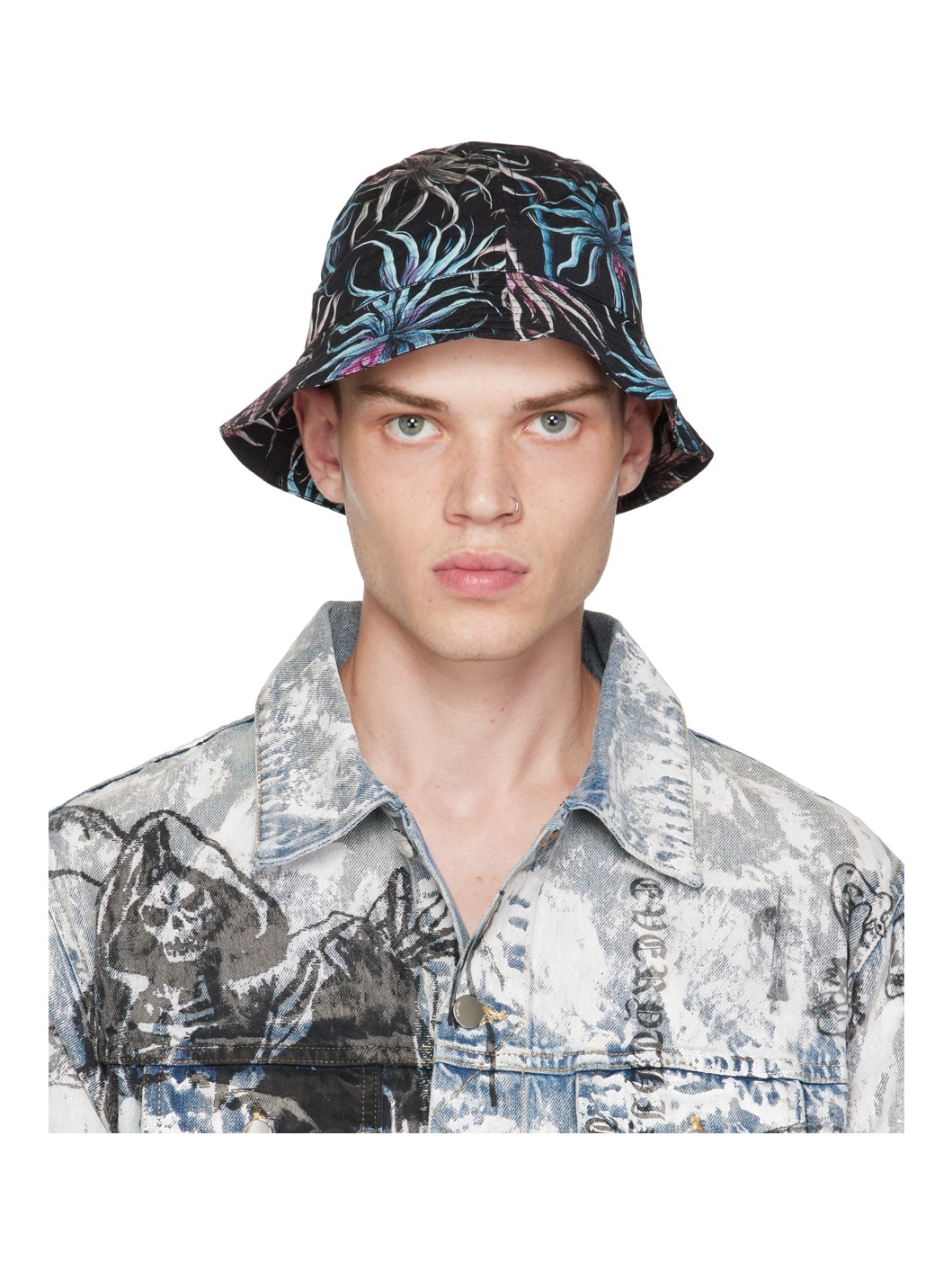 Black Limited Edition Night Palm Bucket Hat - 1