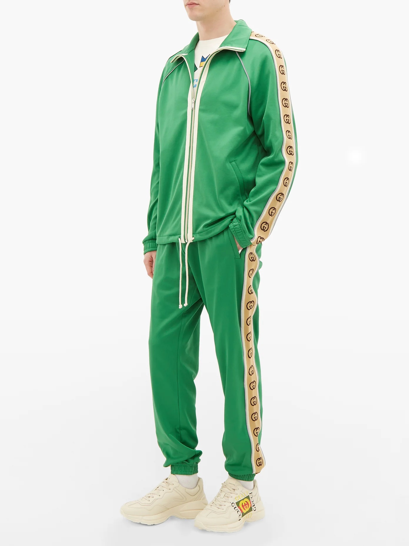 GG-jacquard side-stripe technical trackpants - 2