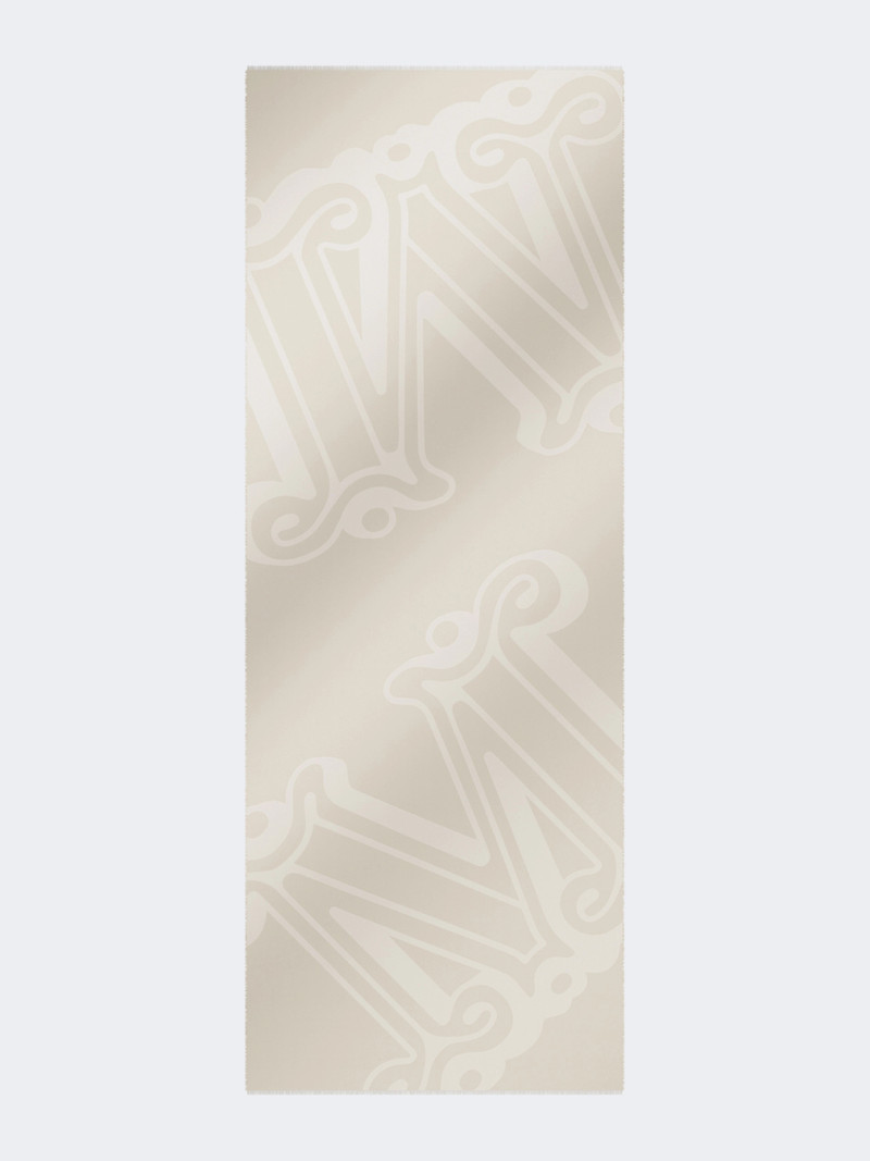 LANCIA Silk, cashmere and wool jacquard stole - BEIGE 1