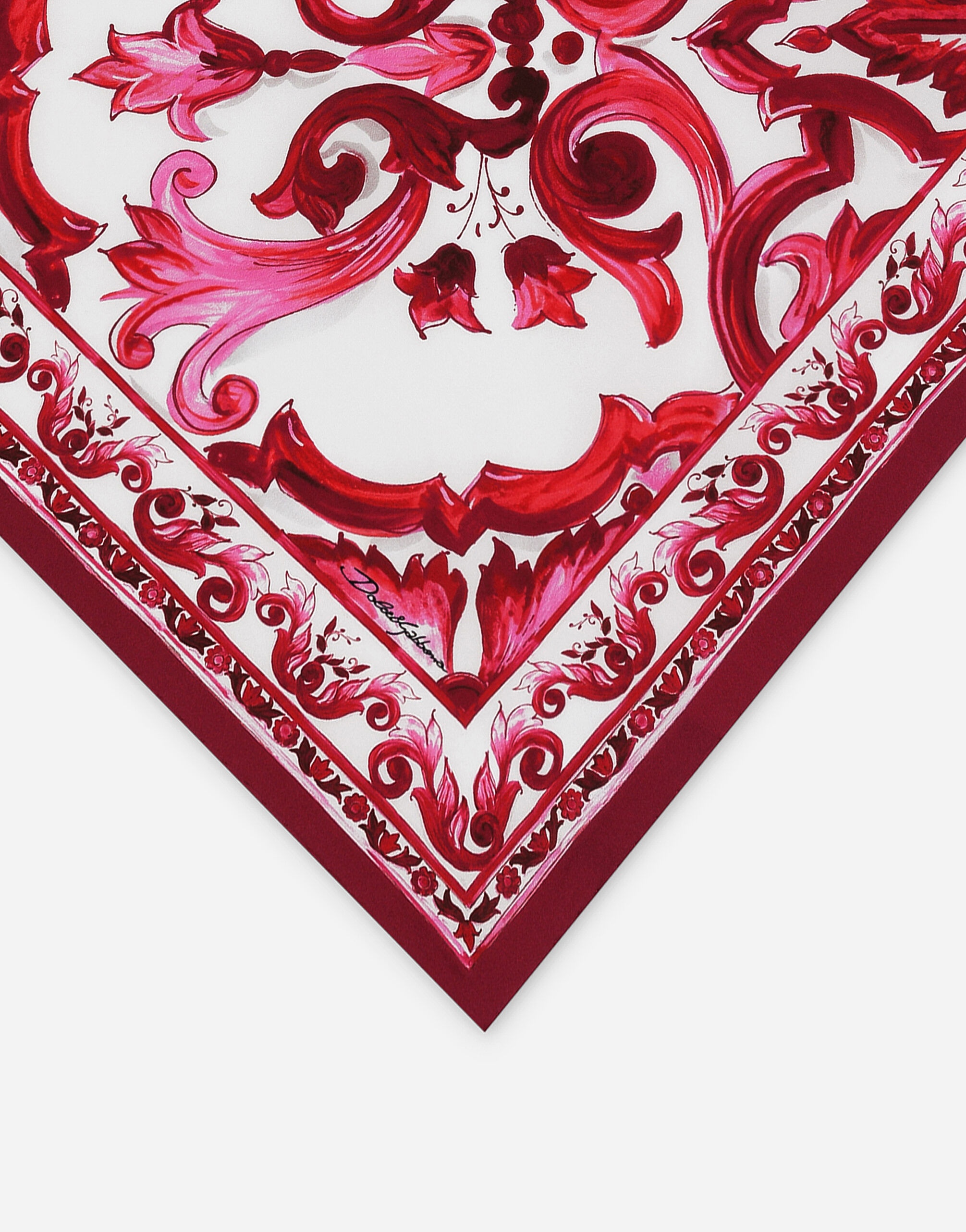 Majolica-print twill scarf (50 x 50) - 2