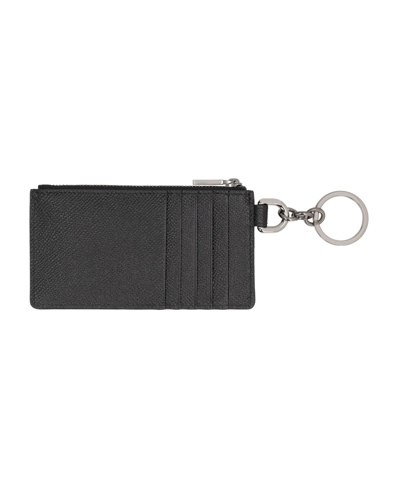 Calfskin Card Holder With Ring And Logo Tag - 3