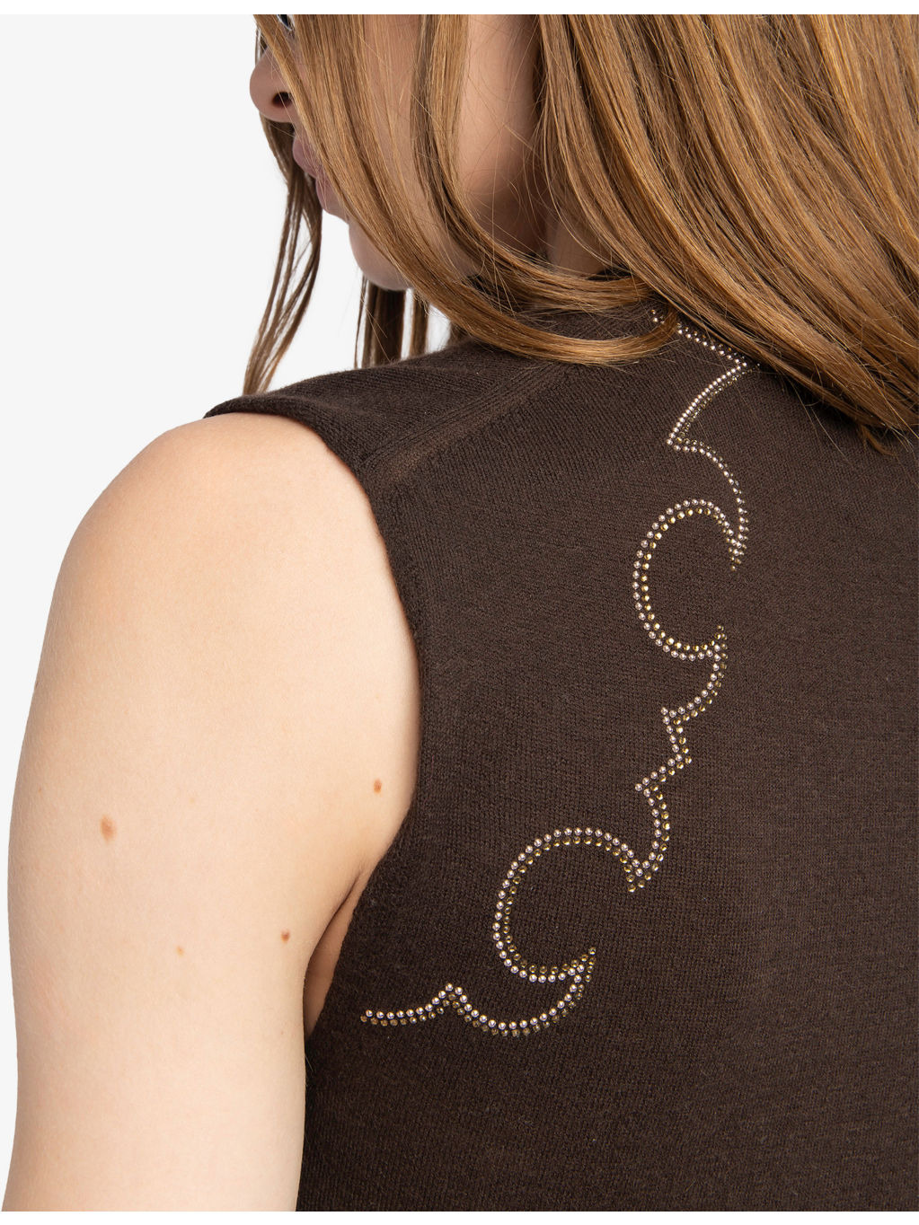 Vicky Rhinestone-Embellished Sleeveless Cashmere Jumper - 6