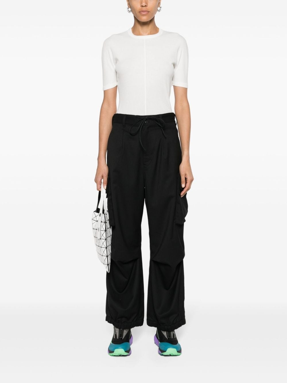 wide-leg cargo trousers - 2