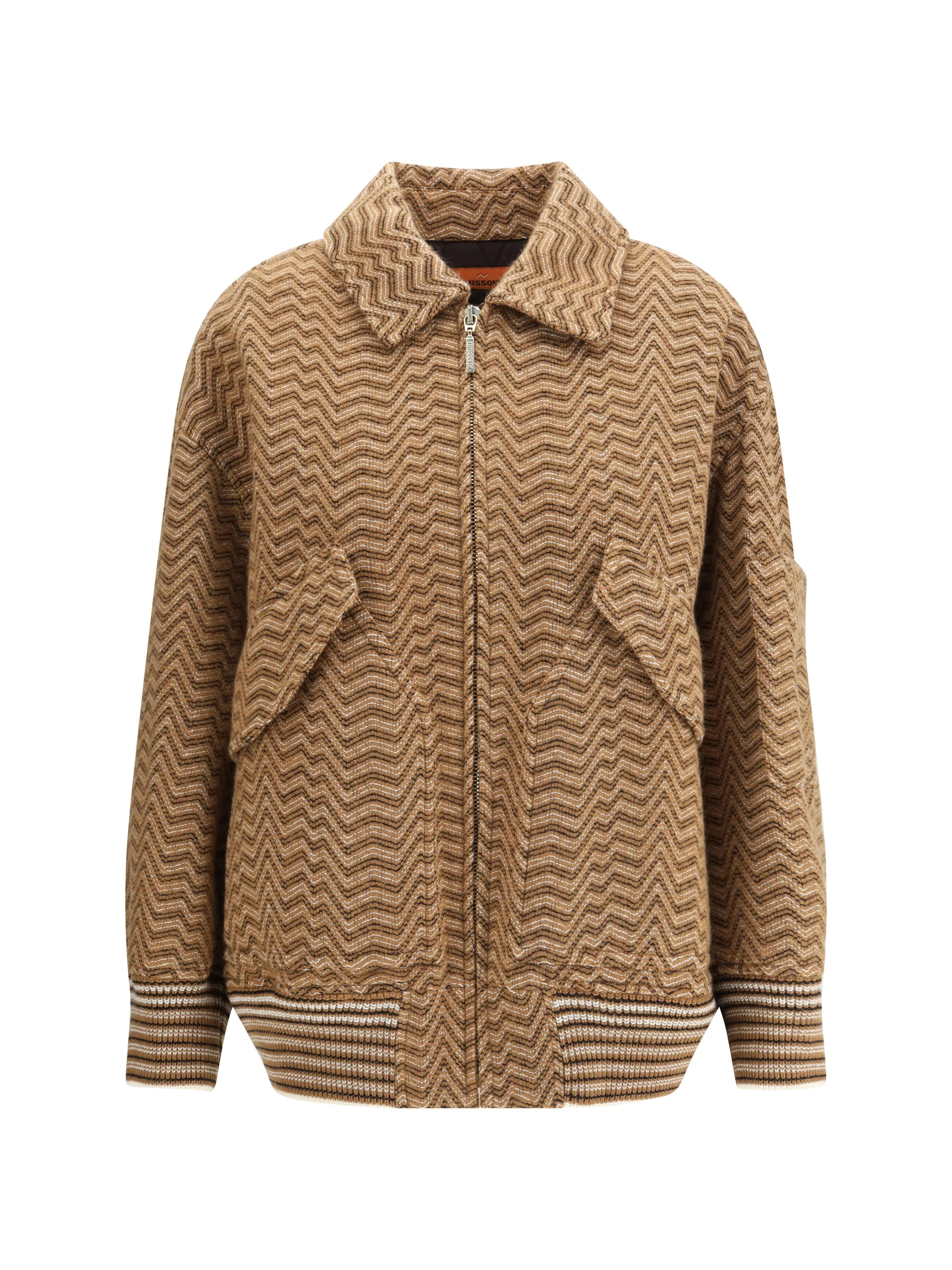 Missoni Women Bomber With Irregular Chevron Pattern - 1