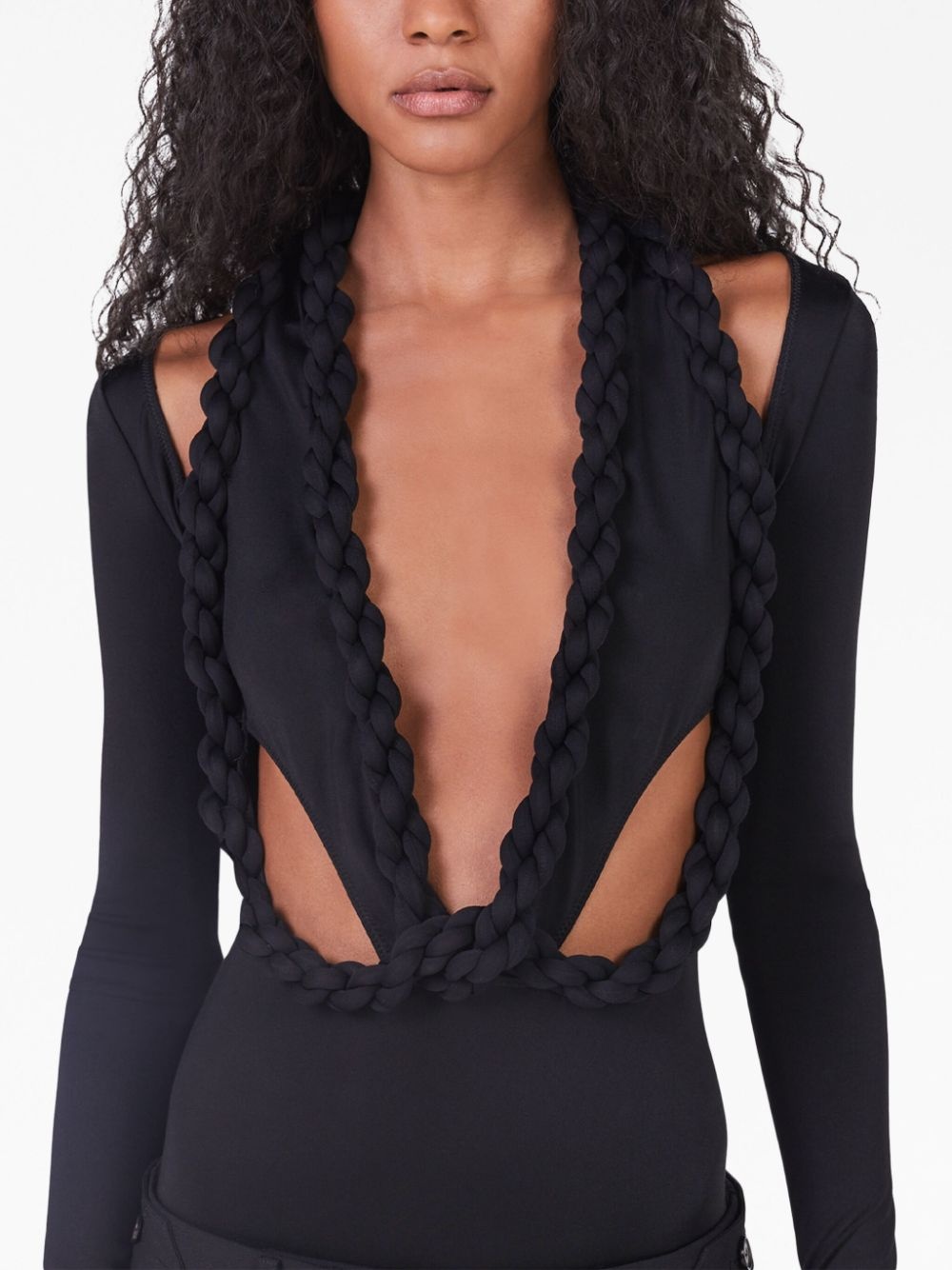 cut-out braided bodysuit - 4